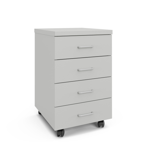 77.0655.01.10.01 Тумба подкатная 4 ящика 400х540х670 мм, средняя, серый металл - СТАЛЬ